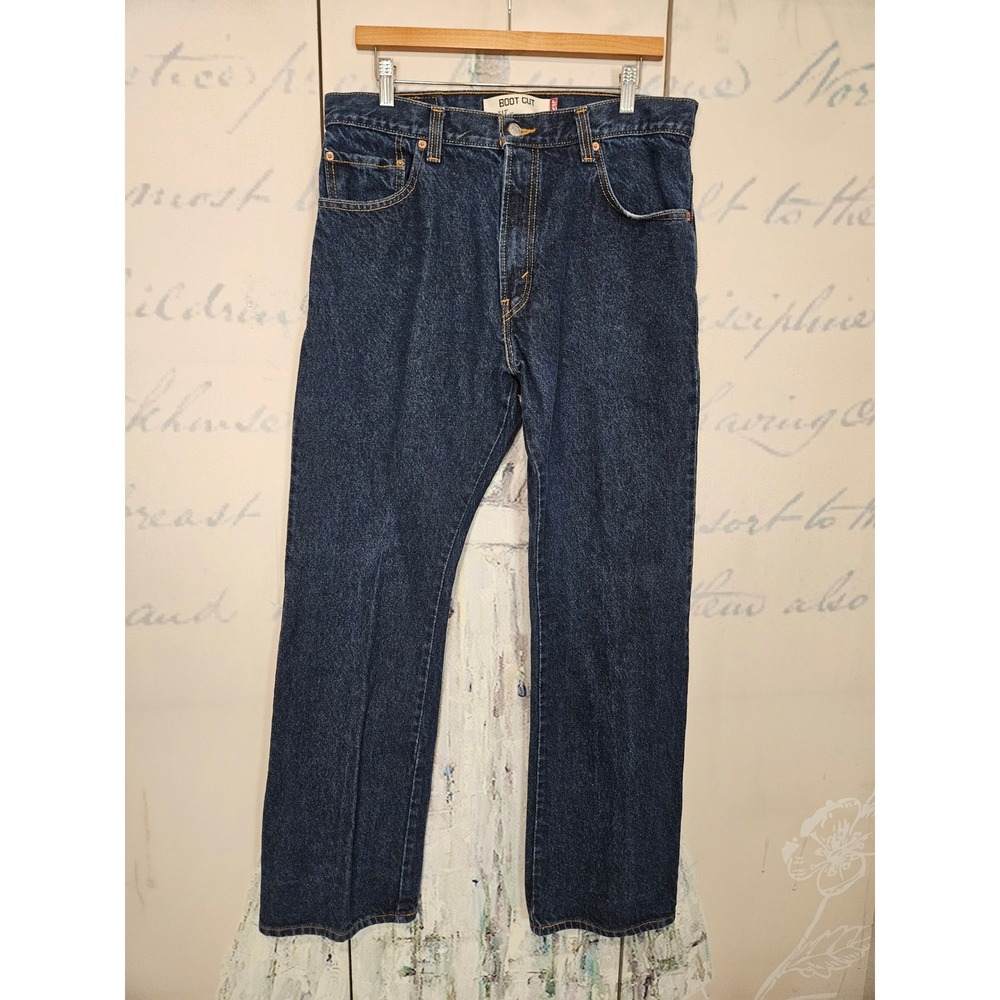 Levi's 517 Boot Cut Jeans 34x32 Dark Wash Indigo Denim Western Cowboy Workwear
